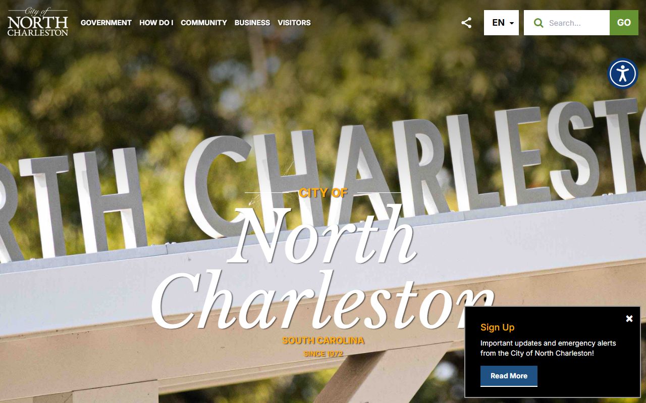 City of North Charleston official website with links to police and public safety departments