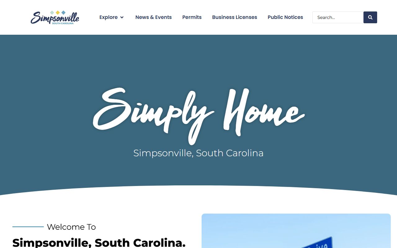 City of Simpsonville website for public records and booking report requests