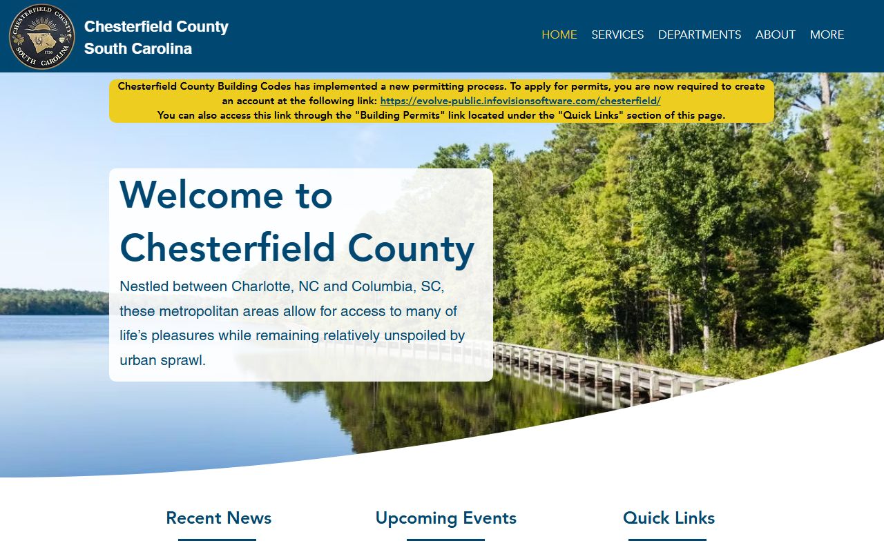 Chesterfield County government website for booking report access