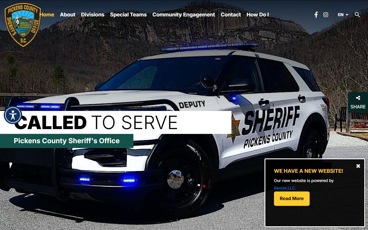 Pickens County Sheriff's Office website for booking reports