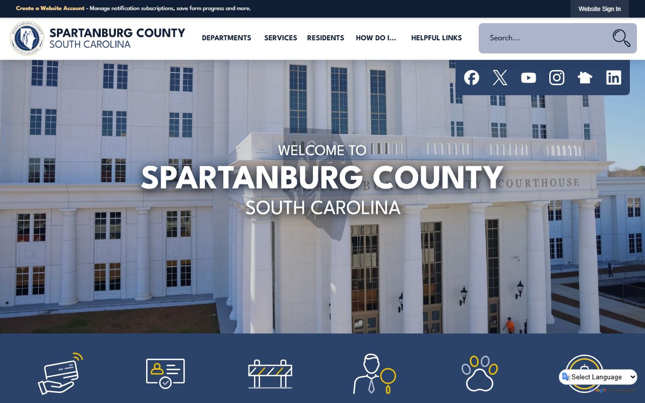 Spartanburg County government website for booking reports and public records