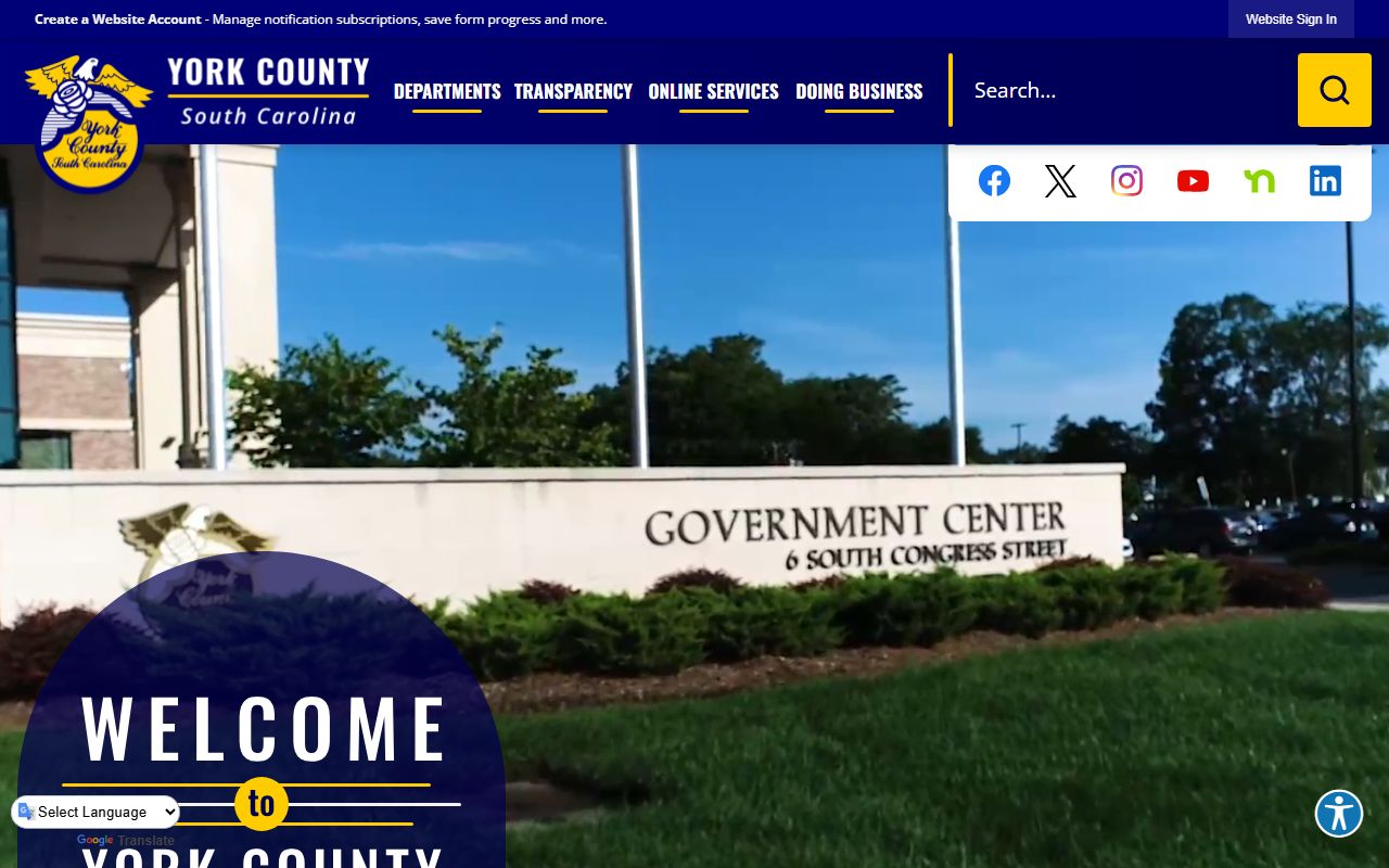 York County government website for public records and booking report information