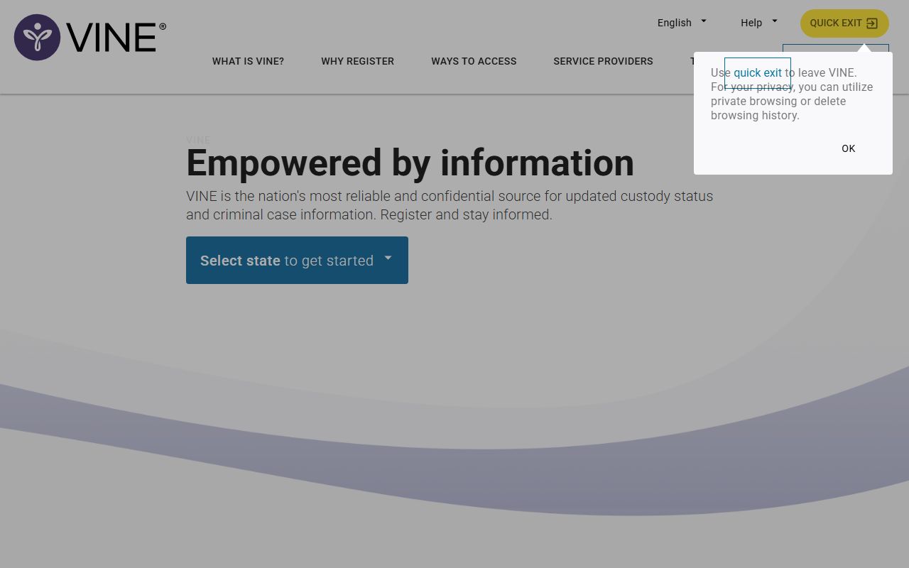VINE victim notification system for South Carolina booking reports